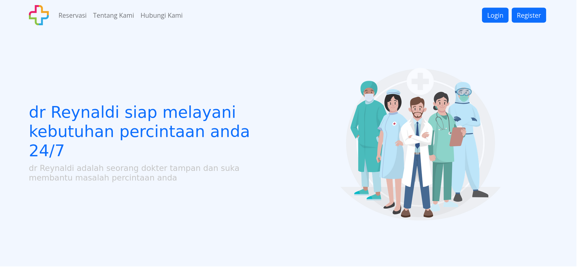 Tampilan Web pemesanan klinik